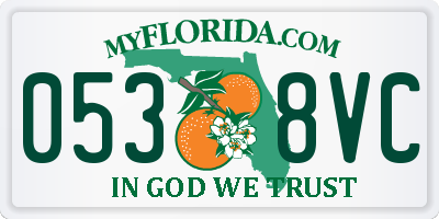 FL license plate 0538VC