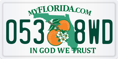 FL license plate 0538WD