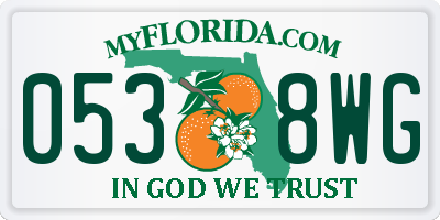 FL license plate 0538WG
