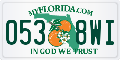FL license plate 0538WI
