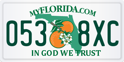 FL license plate 0538XC