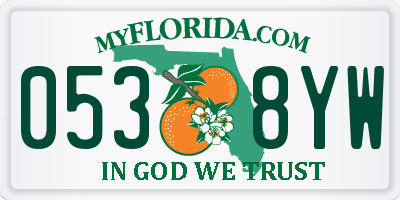 FL license plate 0538YW