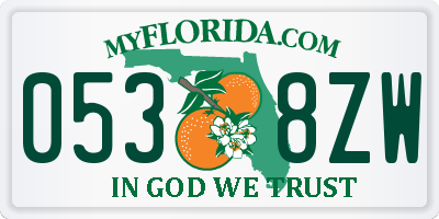 FL license plate 0538ZW