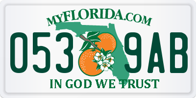 FL license plate 0539AB