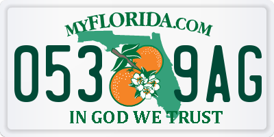 FL license plate 0539AG