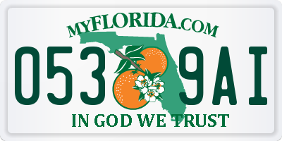 FL license plate 0539AI