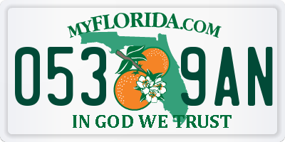 FL license plate 0539AN