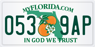FL license plate 0539AP