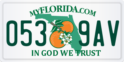 FL license plate 0539AV