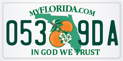 FL license plate 0539DA