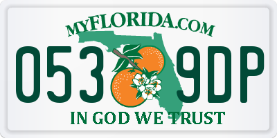 FL license plate 0539DP