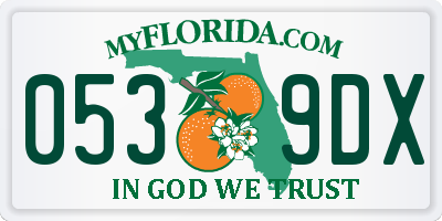 FL license plate 0539DX