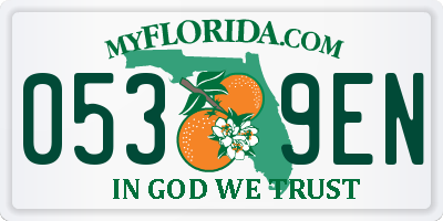 FL license plate 0539EN