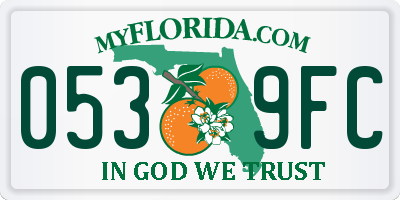 FL license plate 0539FC