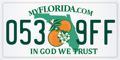 FL license plate 0539FF