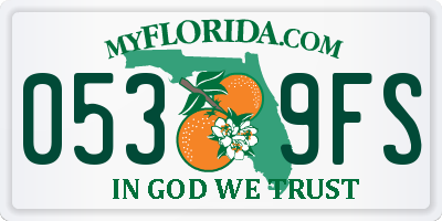 FL license plate 0539FS