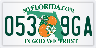 FL license plate 0539GA