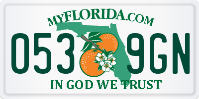 FL license plate 0539GN