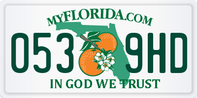 FL license plate 0539HD