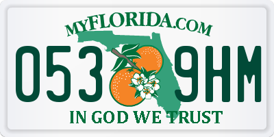 FL license plate 0539HM