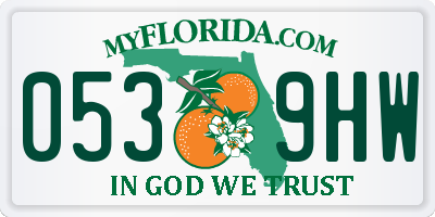 FL license plate 0539HW