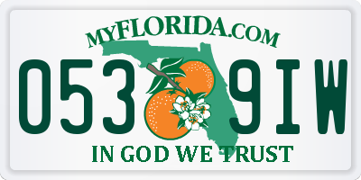 FL license plate 0539IW