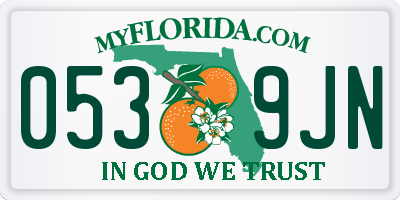 FL license plate 0539JN