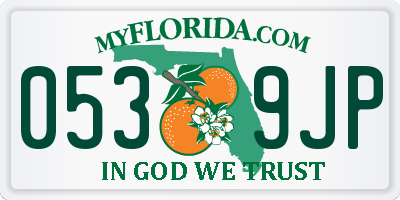 FL license plate 0539JP