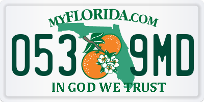 FL license plate 0539MD