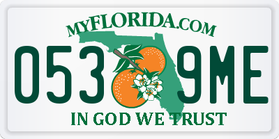 FL license plate 0539ME
