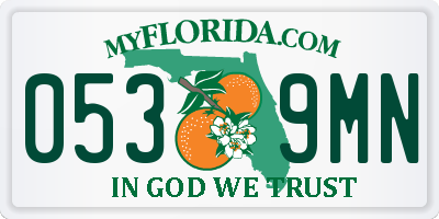 FL license plate 0539MN