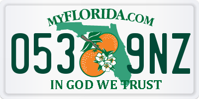 FL license plate 0539NZ