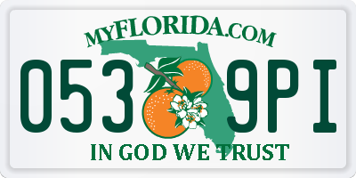FL license plate 0539PI