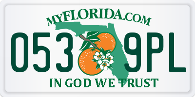FL license plate 0539PL