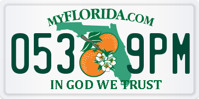 FL license plate 0539PM