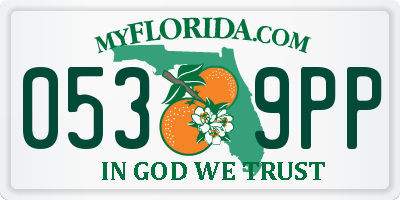 FL license plate 0539PP