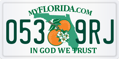 FL license plate 0539RJ
