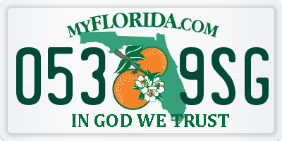 FL license plate 0539SG