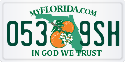 FL license plate 0539SH