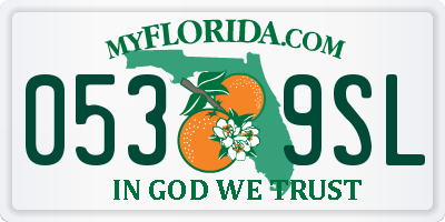 FL license plate 0539SL