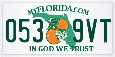 FL license plate 0539VT