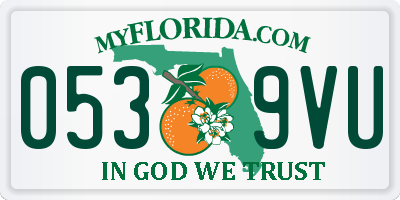 FL license plate 0539VU