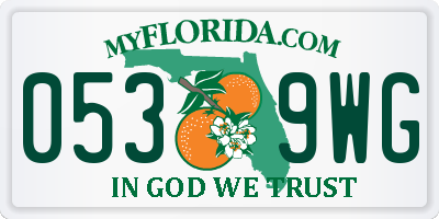 FL license plate 0539WG