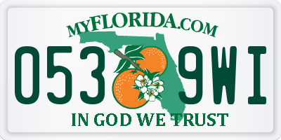 FL license plate 0539WI