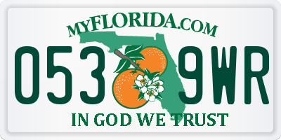FL license plate 0539WR