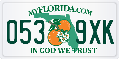 FL license plate 0539XK