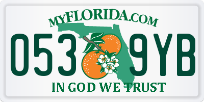 FL license plate 0539YB