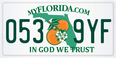 FL license plate 0539YF