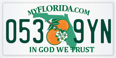 FL license plate 0539YN