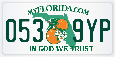 FL license plate 0539YP